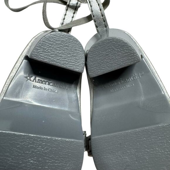 AMERICAN GIRL Silver Ankle Strap Heeled Sandals for 18” Doll Fancy Event Flower - Picture 6 of 8